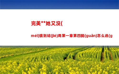 完美小姐她又沒(méi)猜到結(jié)局第一章第四關(guān)怎么過(guò)