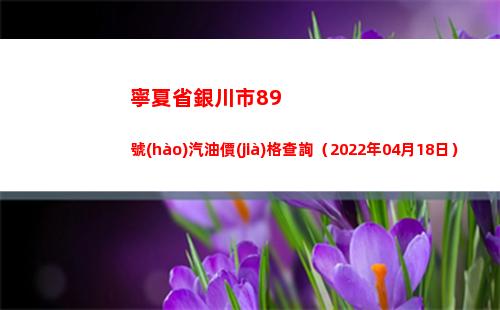 寧夏省銀川市89號(hào)汽油價(jià)格查詢（2022年04月18日）插圖