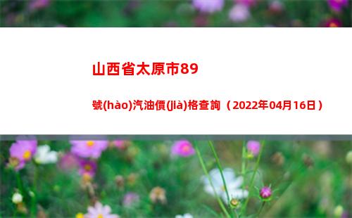 山西省太原市89號(hào)汽油價(jià)格查詢（2022年04月16日）