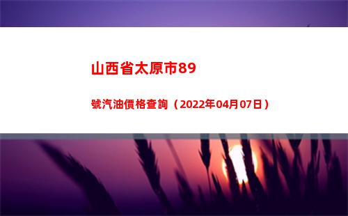 山西省太原市89號汽油價格查詢（2022年04月07日）