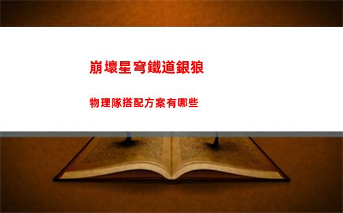 崩壞星穹鐵道銀狼物理隊搭配方案有哪些