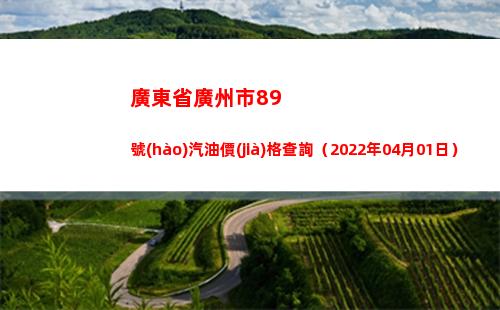 廣東省廣州市89號(hào)汽油價(jià)格查詢（2022年04月01日）