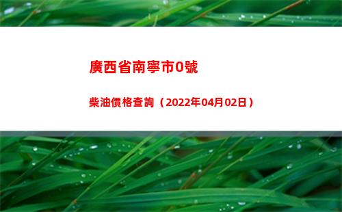 廣西省南寧市0號柴油價格查詢（2022年04月02日）