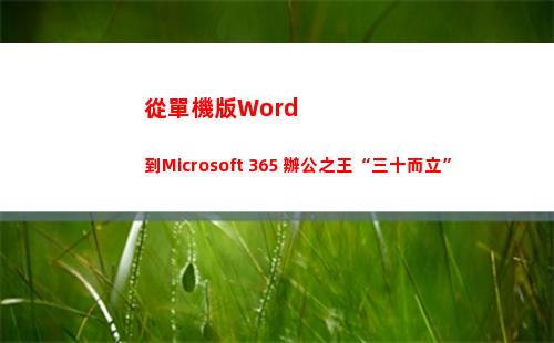 從單機版Word到Microsoft 365 辦公之王“三十而立”(光遇單機版)