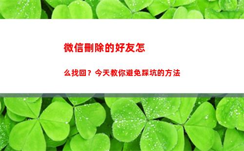微信刪除的好友怎么找回？今天教你避免踩坑的方法(微信刪除的好友怎么加回來)
