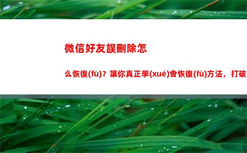 微信好友誤刪除怎么恢復(fù)？讓你真正學(xué)會恢復(fù)方法，打破尷尬(微信好友申請刪除了怎么恢復(fù))