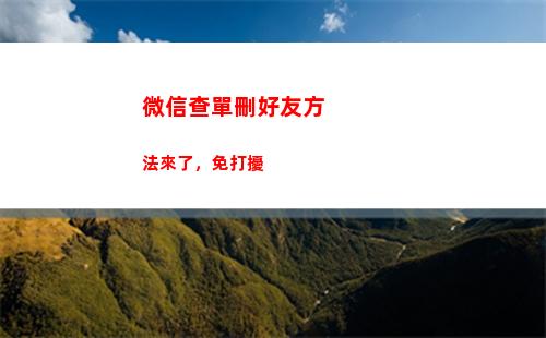 微信查單刪好友方法來了，免打擾(微信查單刪好友方法)