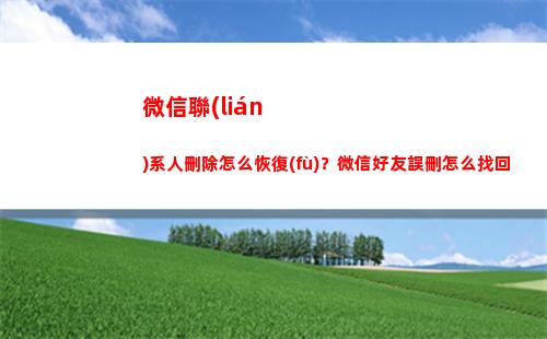 微信聯(lián)系人刪除怎么恢復(fù)？微信好友誤刪怎么找回(微信不小心刪除了好友怎么恢復(fù))