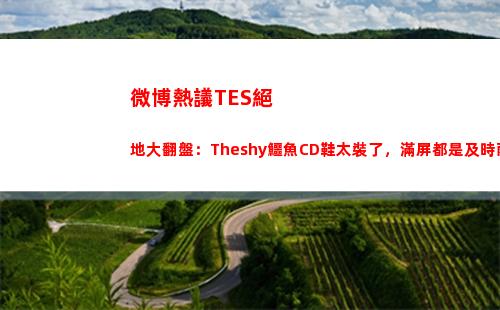 微博熱議TES絕地大翻盤：Theshy鱷魚CD鞋太裝了，滿屏都是及時雨