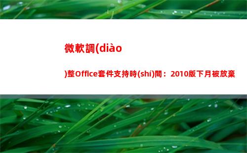 微軟調(diào)整Office套件支持時(shí)間：2010版下月被放棄(微軟調(diào)整照片像素)