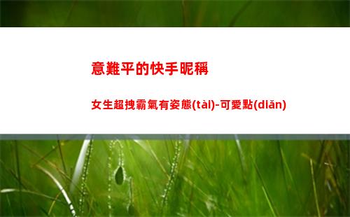 意難平的快手昵稱女生超拽霸氣有姿態(tài)-可愛點(diǎn)(關(guān)于意難平的昵稱)