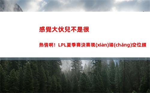 感覺大伙兒不是很熱情啊！LPL夏季賽決賽現(xiàn)場(chǎng)空位頗多