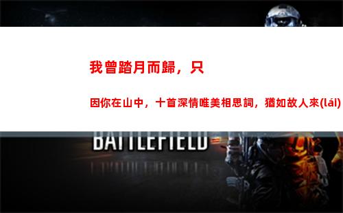 我曾踏月而歸，只因你在山中，十首深情唯美相思詞，猶如故人來(lái)(只因你在山中是什么意思)