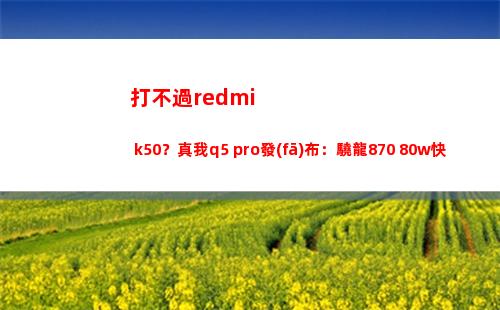 打然而redmi k50？真我q5 pro頒布：驍龍870+80w快充只有千元