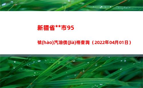 新疆省烏魯木齊市95號(hào)汽油價(jià)格查詢（2022年04月01日）