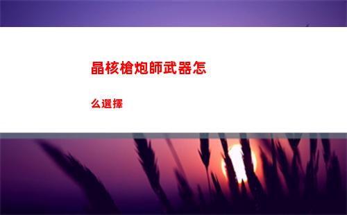 晶核槍炮師武器怎么選擇