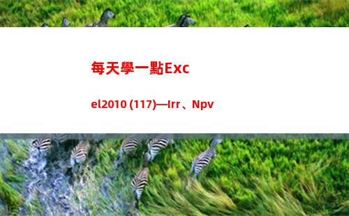 每天學一點Excel2010 (117)—Irr、Npv(每天學一點下一句是什么)