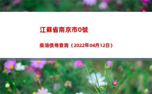 江蘇省南京市0號柴油價格查詢（2022年04月12日）