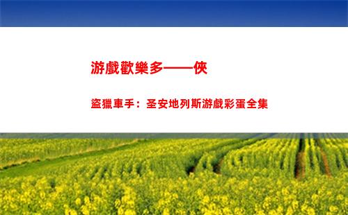 游戲歡樂多——俠盜獵車手：圣安地列斯游戲彩蛋全集(炯囧俠歡樂游戲合集)