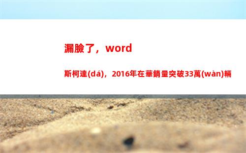 漏臉了，word斯柯達(dá)，2016年在華銷量突破33萬(wàn)輛(漏臉了的意思)