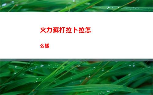 火力蘇打拉卜拉怎么樣