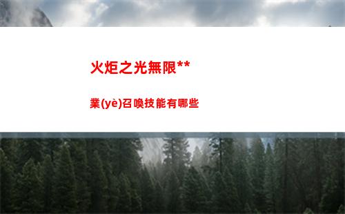 火炬之光無限全職業(yè)召喚技能有哪些