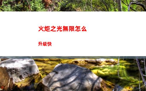 火炬之光無限怎么升級快