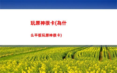 原神0命公子能玩(原神為什么公子不能變身)
