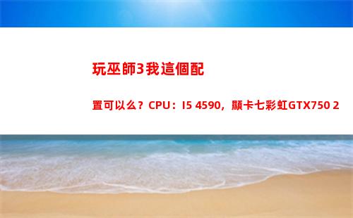 玩巫師3我這個配置可以么？CPU：I5 4590，顯卡七彩虹GTX750 2G？(低配電腦玩巫師三設置)