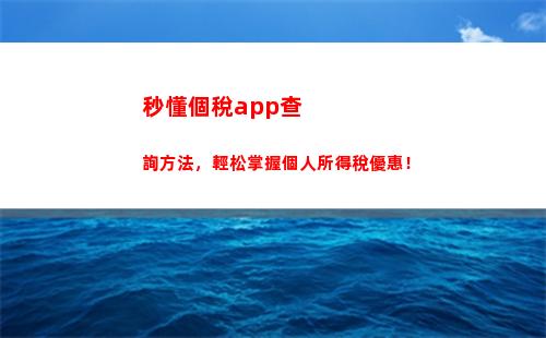 快速查詢個人所得稅，輕松理財，暢享專屬福利！