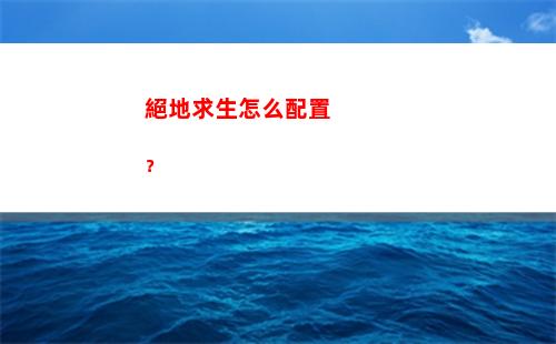絕地求生怎么配置？(絕地求生什么配置能玩)