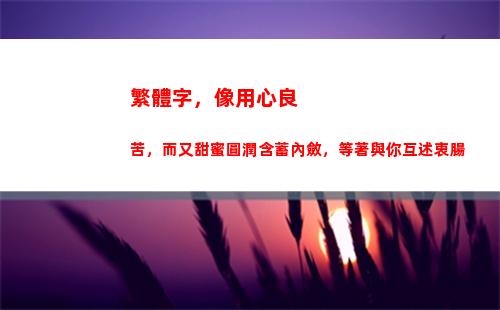 繁體字，像用心良苦，而又甜蜜圓潤含蓄內斂，等著與你互述衷腸(用心的繁體字)