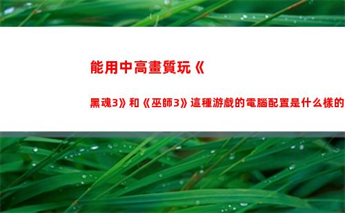 能用中高畫質玩《黑魂3》和《巫師3》這種游戲的電腦配置是什么樣的？1070ti可以嗎？其他配置如何？