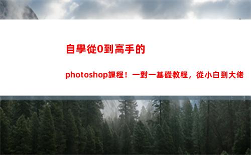 自學從0到高手的photoshop課程！一對一基礎教程，從小白到大佬(自學中醫高手)