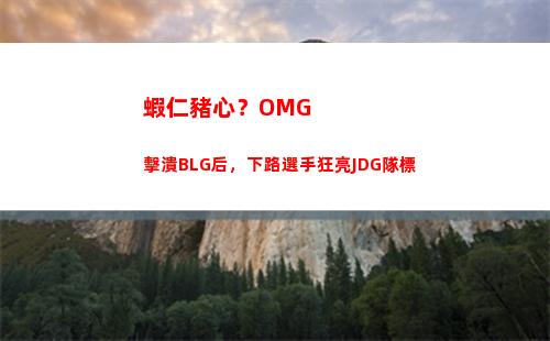 蝦仁豬心？OMG擊潰BLG后，下路選手狂亮JDG隊標