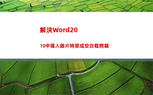 解決Word2010中插入圖片時變成空白框問題(解決問題的策略)