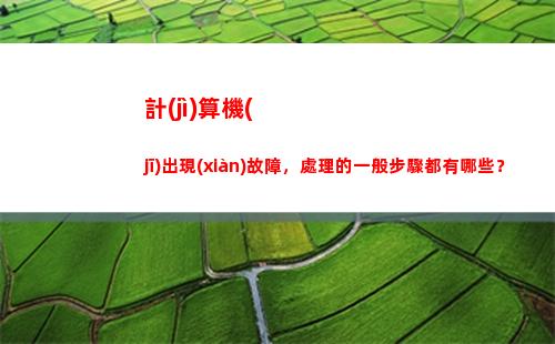 計(jì)算機(jī)出現(xiàn)故障，處理的一般步驟都有哪些？(必須填寫)