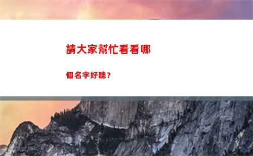 請大家幫忙看看哪個名字好聽？