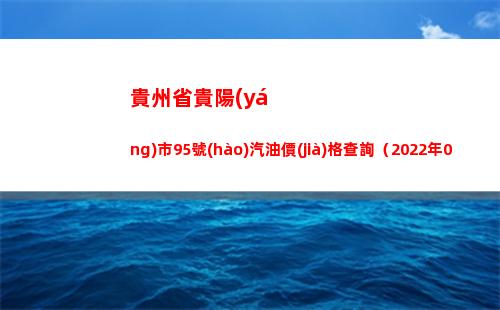 貴州省貴陽(yáng)市95號(hào)汽油價(jià)格查詢（2022年04月16日）
