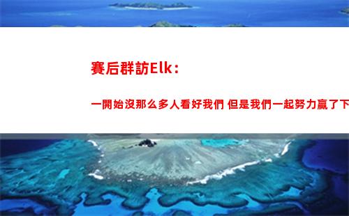 賽后群訪Elk：一開始沒那么多人看好我們 但是我們一起努力贏了下來