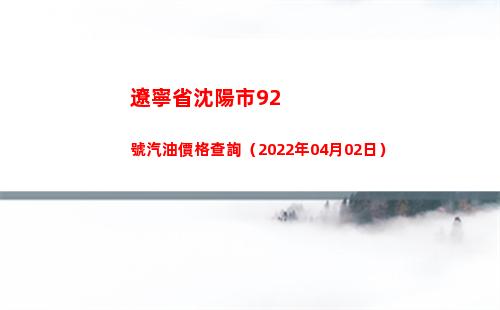 遼寧省沈陽市92號汽油價格查詢（2022年04月02日）