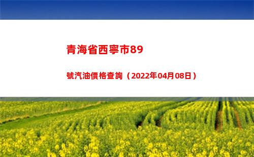 青海省西寧市89號汽油價格查詢（2022年04月08日）插圖