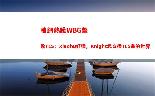 韓網熱議WBG擊敗TES：Xiaohu好猛，Knight怎么帶TES進的世界賽