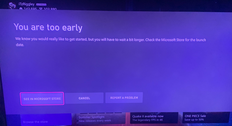 《星空》Xbox“你來太早了”報錯 微軟墾請玩家耐心
