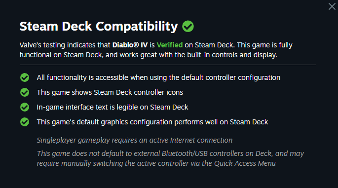 《暗黑破壞神4》現(xiàn)已通過Steam Deck驗(yàn)證