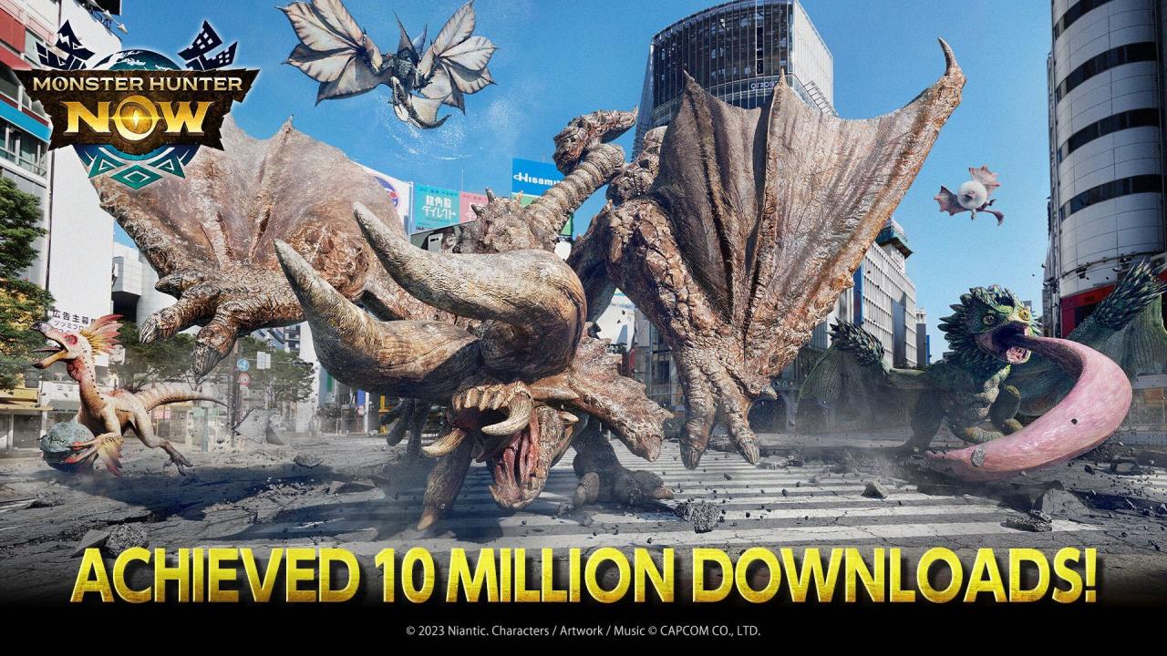 AR手游《怪物獵人Now》全球下載量突破1000萬