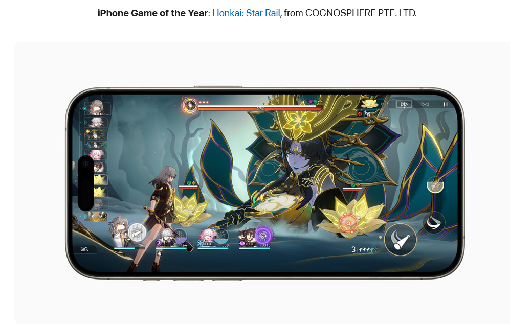 《崩壞：星穹鐵道》獲蘋果評選iPhone年度游戲