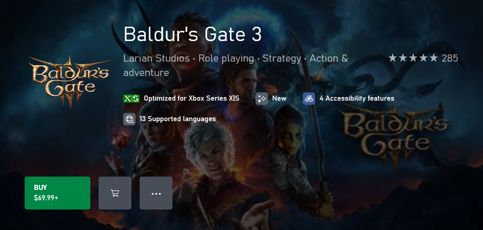 《博德之門3》現已正式登陸Xbox Series X|S 13號熱修補丁發布